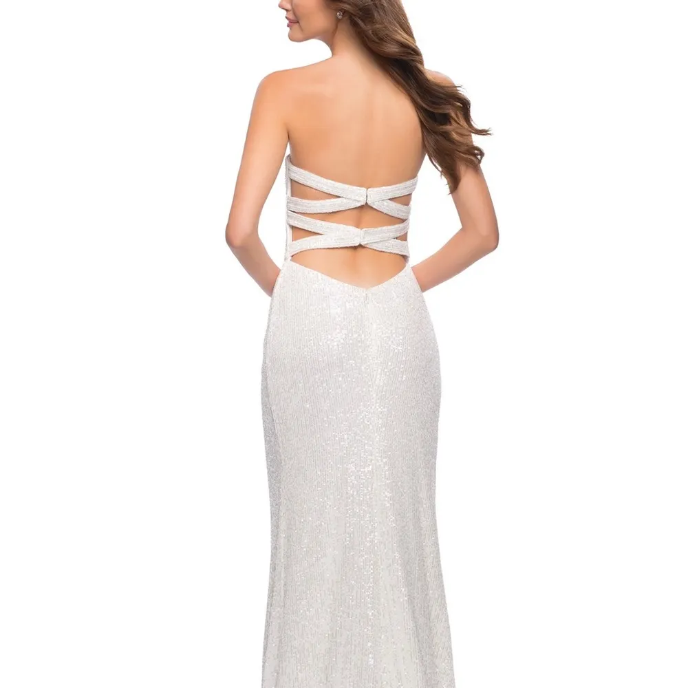 La Femme 29681 Sequin Strapless Faux Wrap Skirt Dress - Image 11