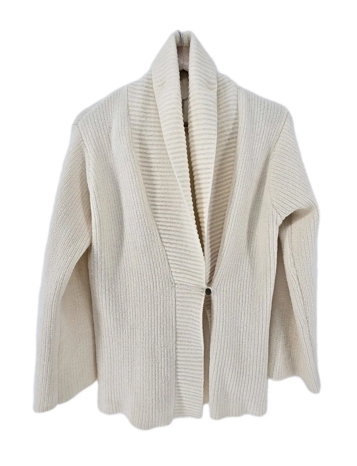 Natori Button Front Soft Cardigan Jacket Long Sleeve White Small - Image 1