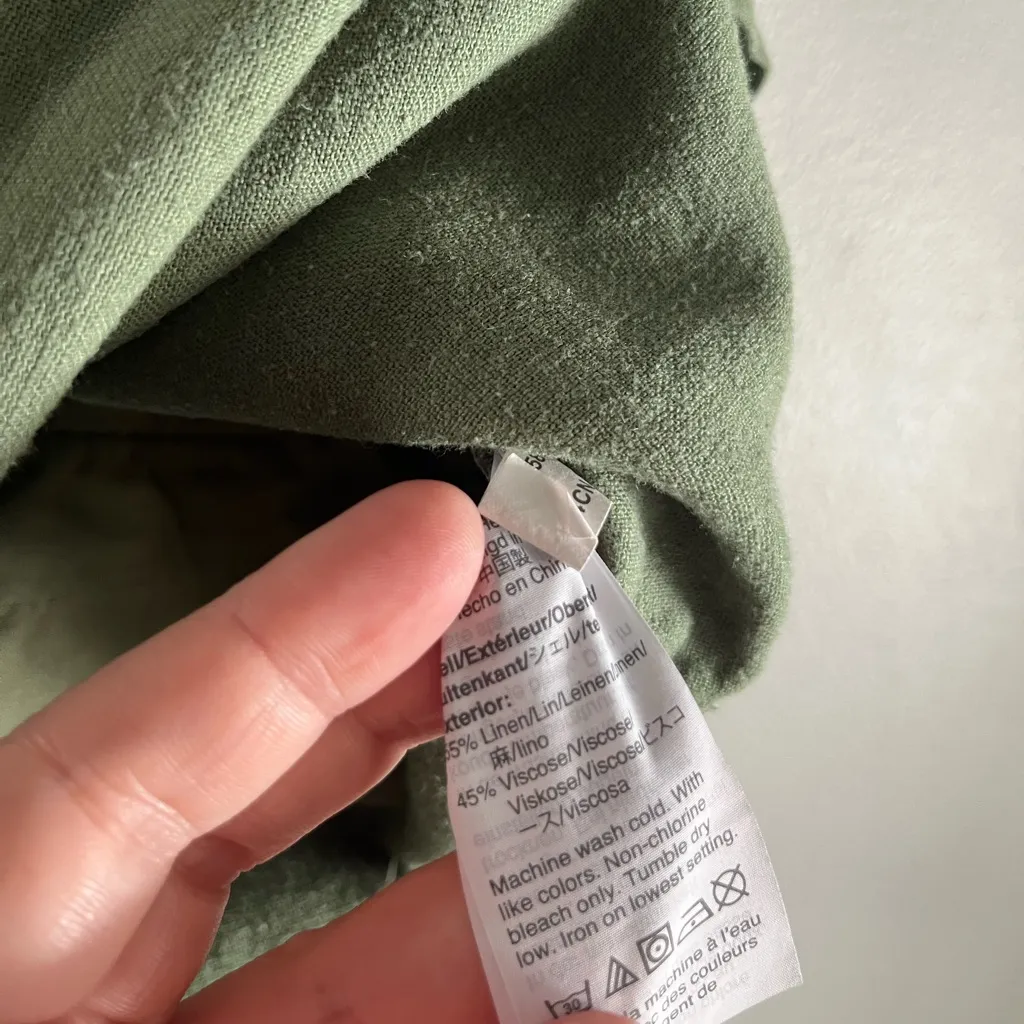 J.Crew Green Linen Blend Drawstring Shorts Size Medium Casual Relaxed Fit - Image 7