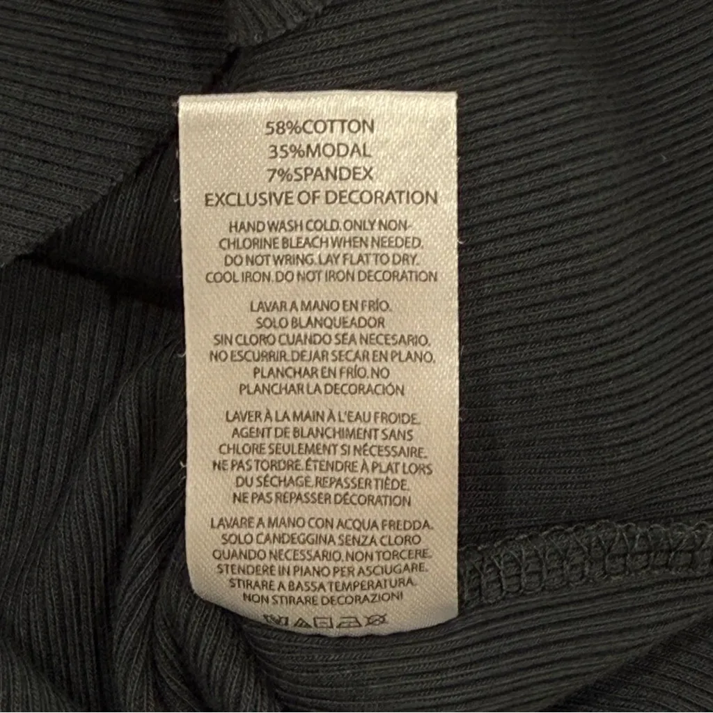 Boys Lie Tank Top One Size Black Bat Ribbed Crop Studded Gothic Y2K Streetwear - Image 10