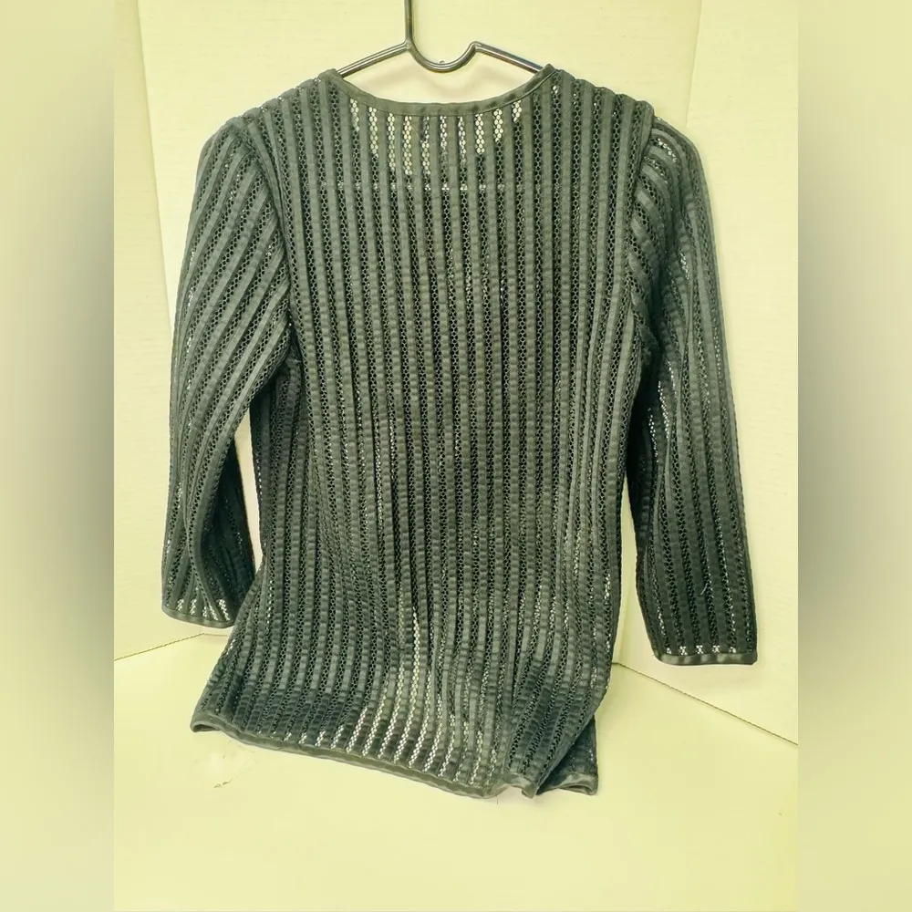 Damee, Inc. Sz Zipper Jacket Cover Up Top Shirt Blouse Black S - Image 2