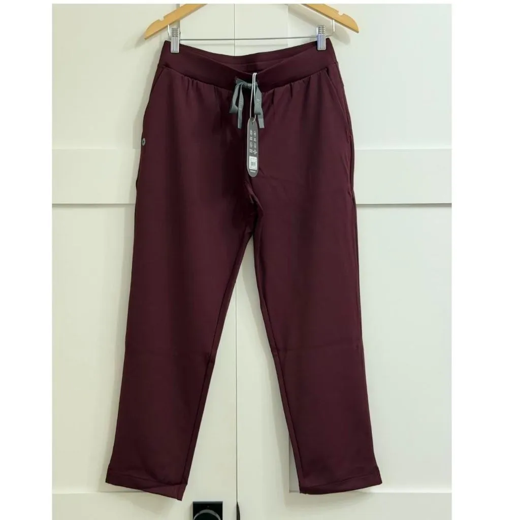 Figs Tena FORMx Slim Tapered Scrub Pants in Burgundy, Size Medium - Image 9