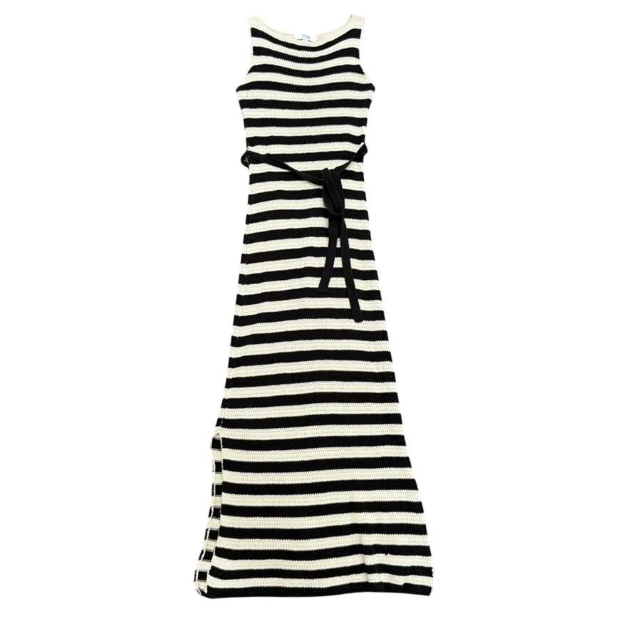 Jason Wu X RTR Striped Knit Dress in Black/Cream, Size S - Image 4