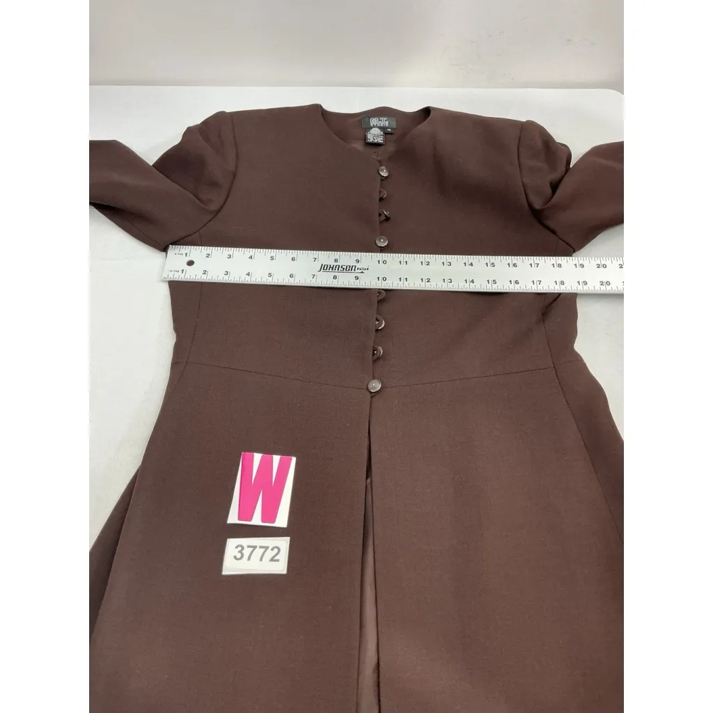 Womans Morgan Taylor Studio 10 Brown Long Sleeve Button Down Lined Dress Jacket - Image 5