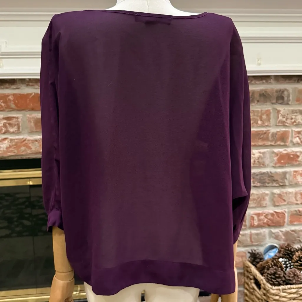 Forever 21 Deep Purple Semi-sheer Crop Top / M / Excellent condition - Image 7