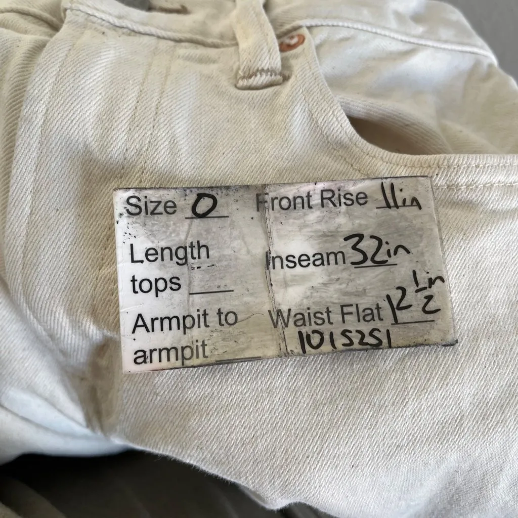 Ae77 Womens Stovepipe Selvedge Jeans Size 0 Eggshell White Organic Cotton - Image 11