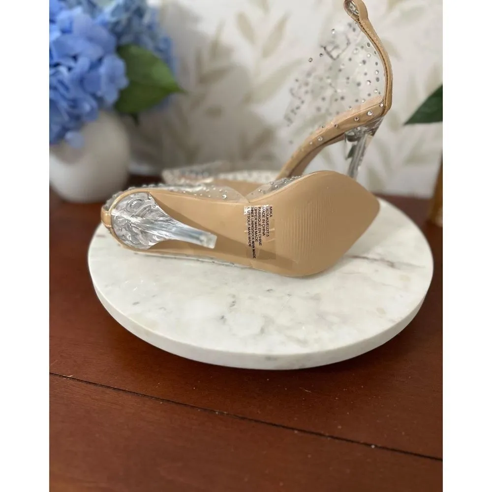 NWT Sparkly Party Heels Gold Size 7 - Image 4