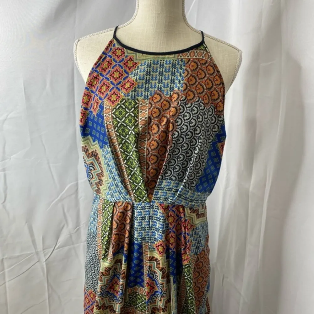 Under skies size large patchwork boho halter maxi dress - Image 5