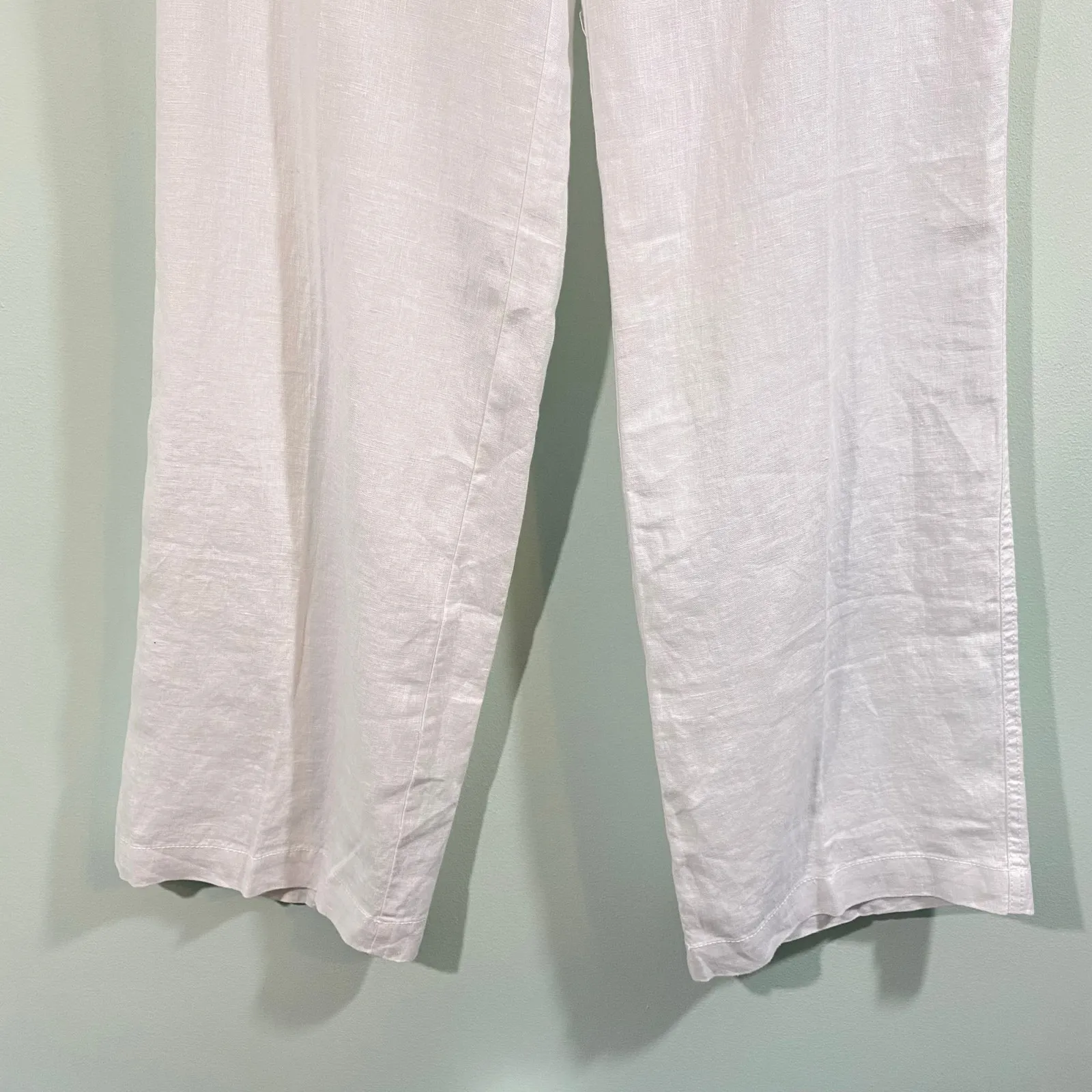 INC International Concepts White Linen Bejeweled Pockets Wide Leg Pant Sz 8 NWT - Image 5
