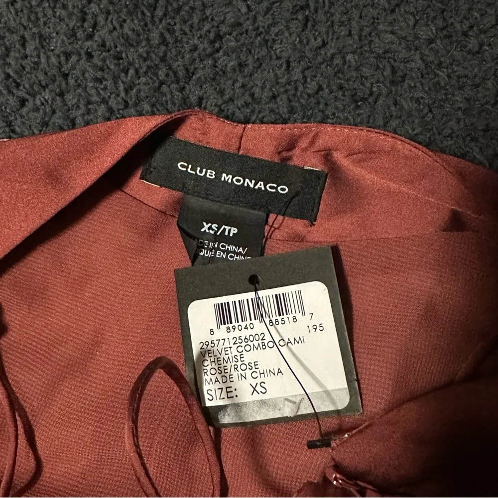 NWT Club Monaco Velvet Combo Cami Club Tank Top Size XS - Image 3