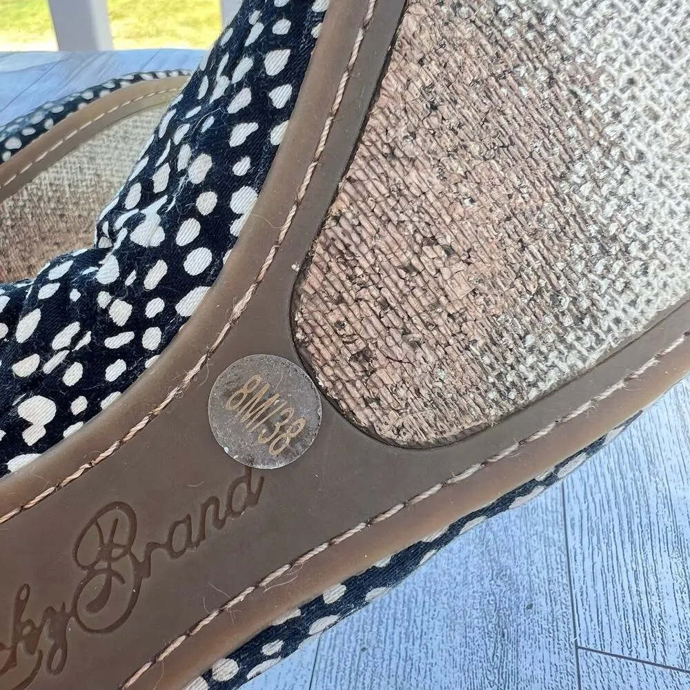 Lucky Brand Shoes Emmie Ballet Flats Women’s Size 8M Black Cream Print Fabric - Image 7