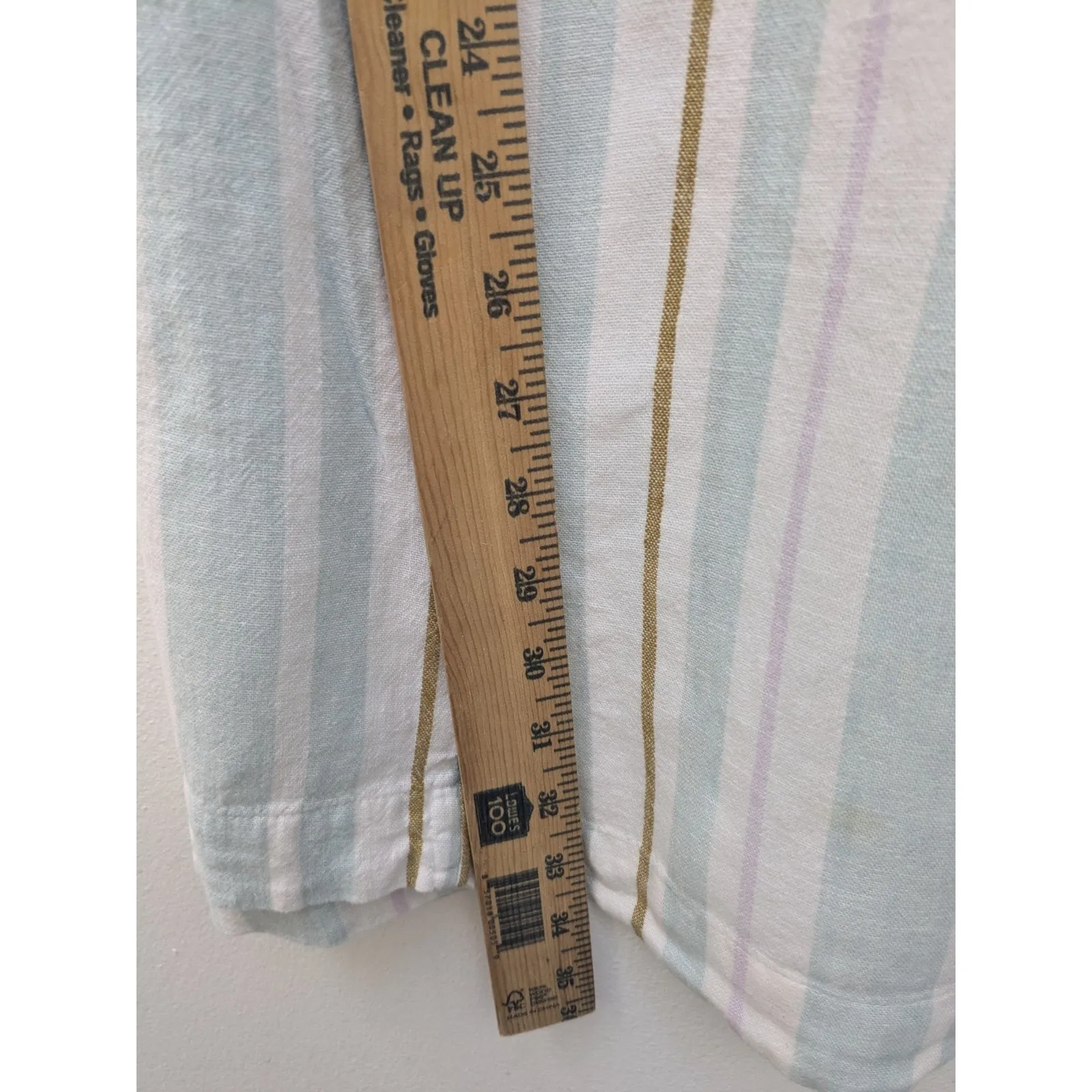 A NEW DAY Women's Shift Dress Linen Rayon Striped White Blue Size Medium - Image 8