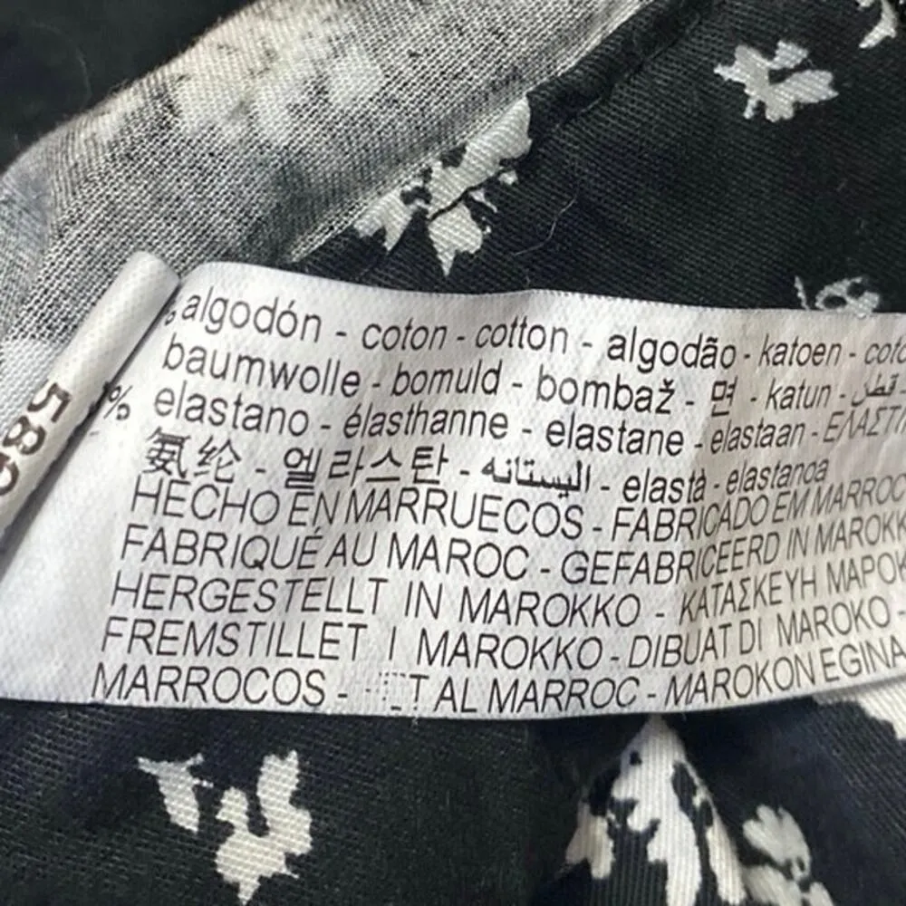 Zara Women's Black Floral Ruffle Faux Wrap Zipper Mini A-Line Flared Skirt Sz XS - Image 5