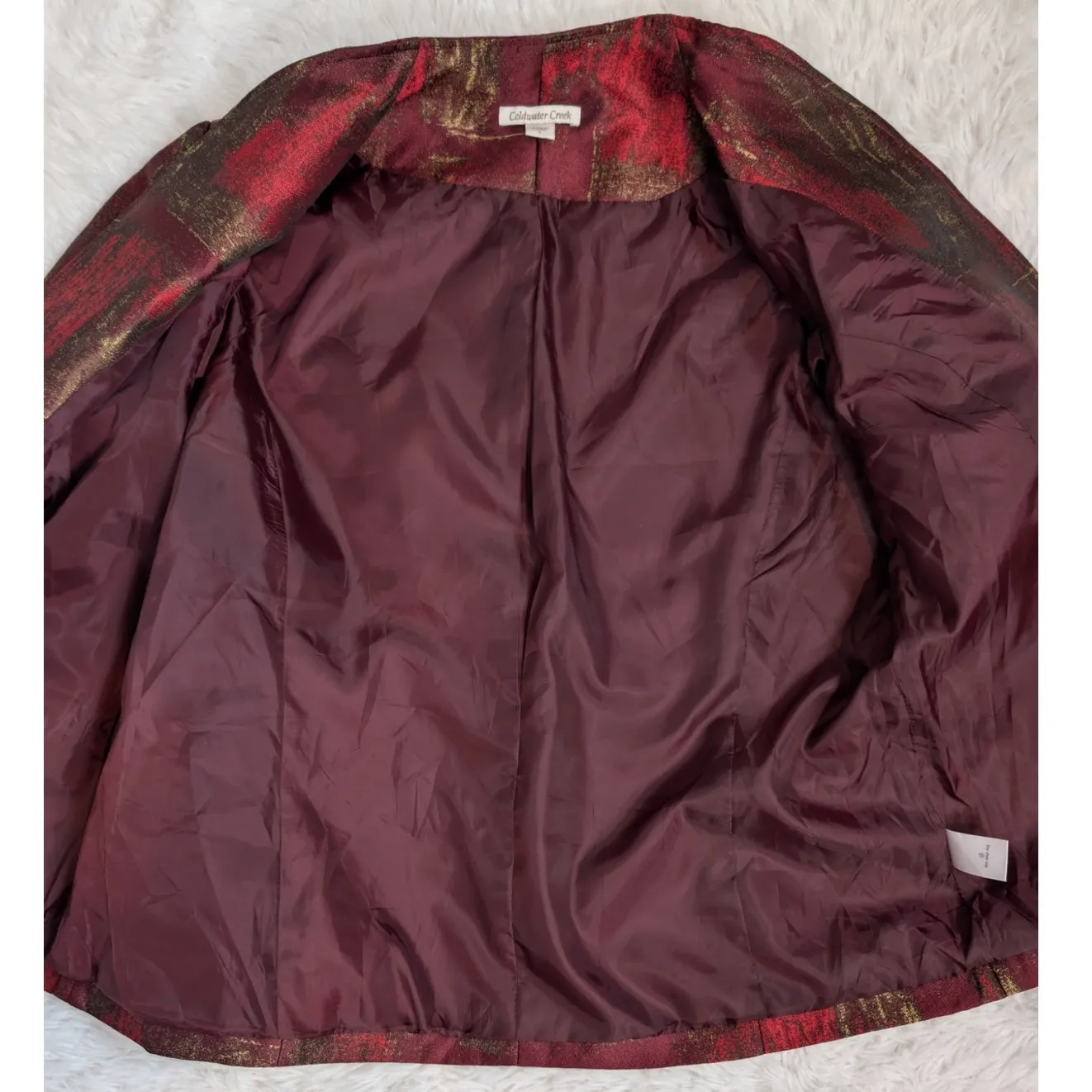 Coldwater Creek  Abstract Metallic Brocade Jacket Size Large 90s Aesthetic - Image 10