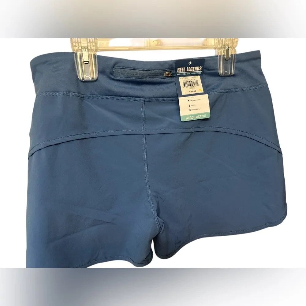 Reel Legends Womens Beach Active Shorts Size L Blue UPF 50 NWT - Image 2