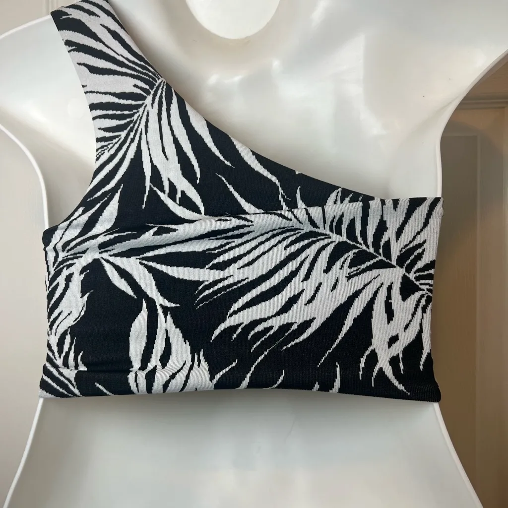 Zara Cold Shoulder Zebra Print Crop Top Size Small Animal Print Y2K Trendy - Image 2