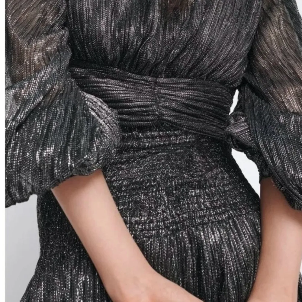 Zara Metallic Thread Top with Knot - Size XS - BNWT - Image 6