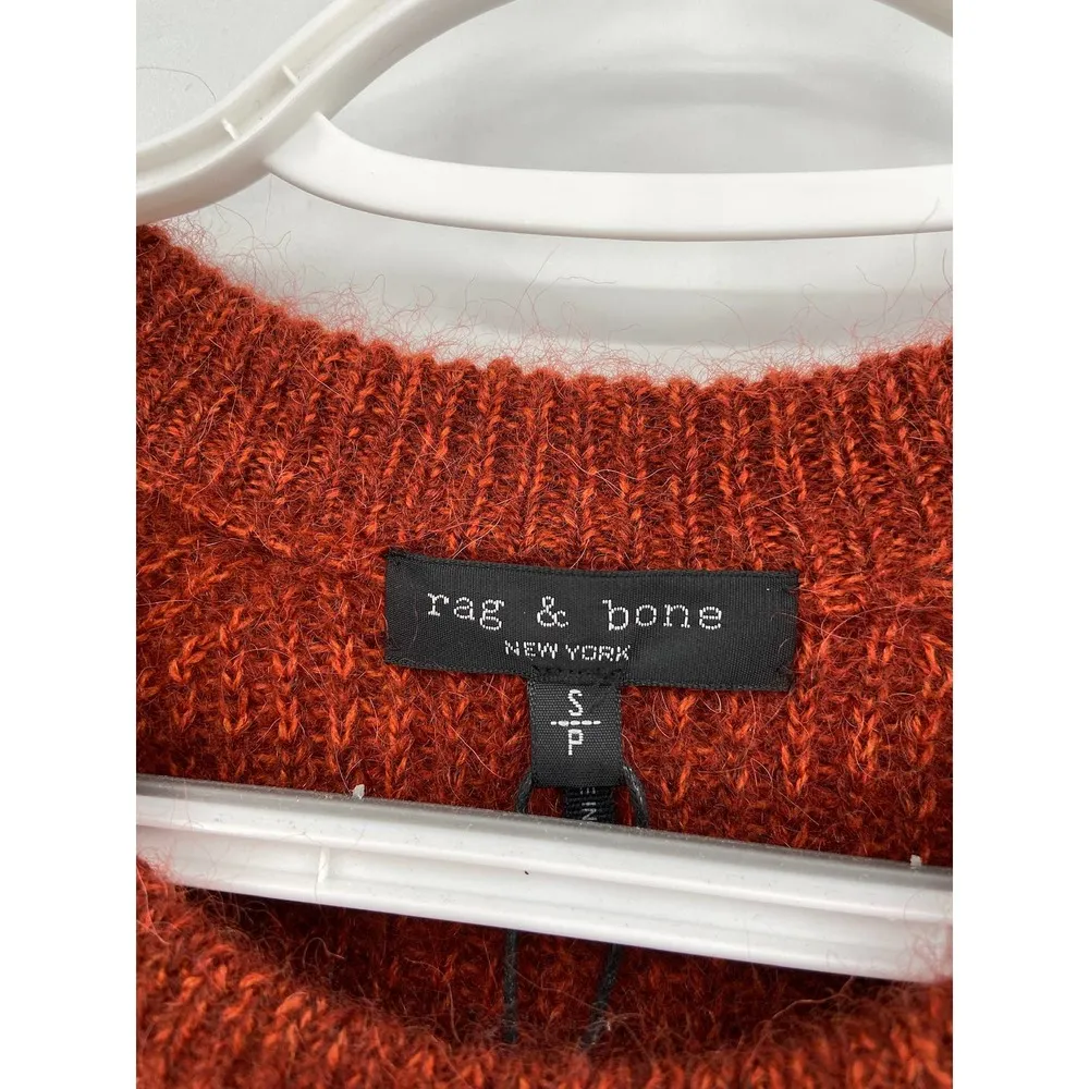 Rag & Bone Liana Rust Merino Wool Alpaca Knit Long Sleeve Midi Sweater Dress NWT - Image 4