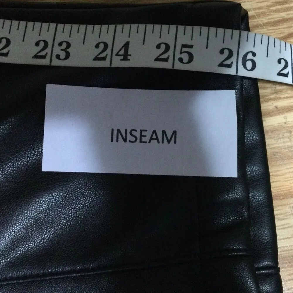 Ryegass Faux Leather Belted Straight Pants Black Quiet Luxury Minimalist Chic Size 20W - Image 14