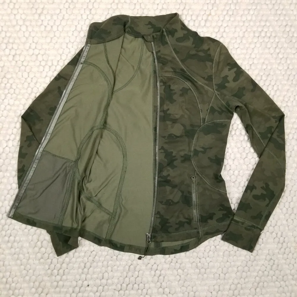 Lululemon Forme Jacket Cuffins Savasana Camo 20cm Fatigue Green Sz 10 - Image 8