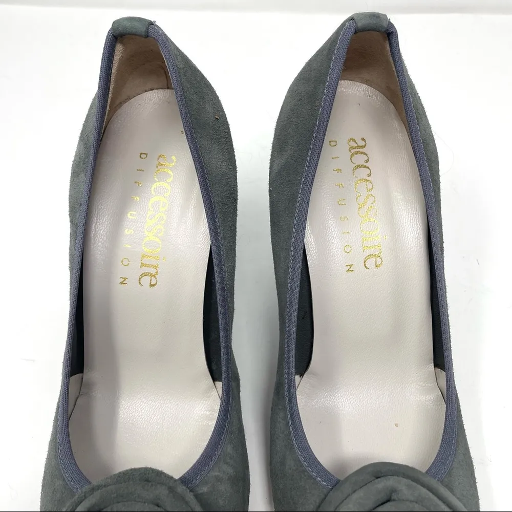Gray suede heels, made in Spain, size 39 - Image 9