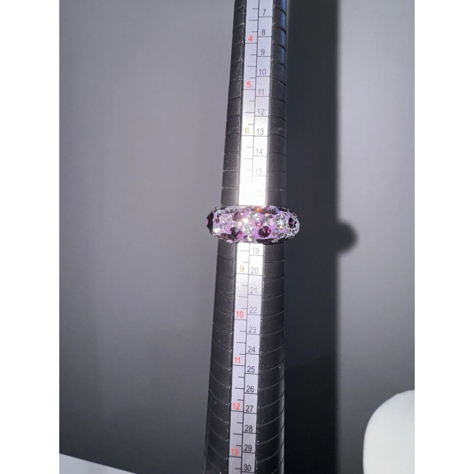 JCM THAILAND 925 ring Purple Lavendar Gem Stones Shiny Sterling Silver‎ Sz 8 - Image 4