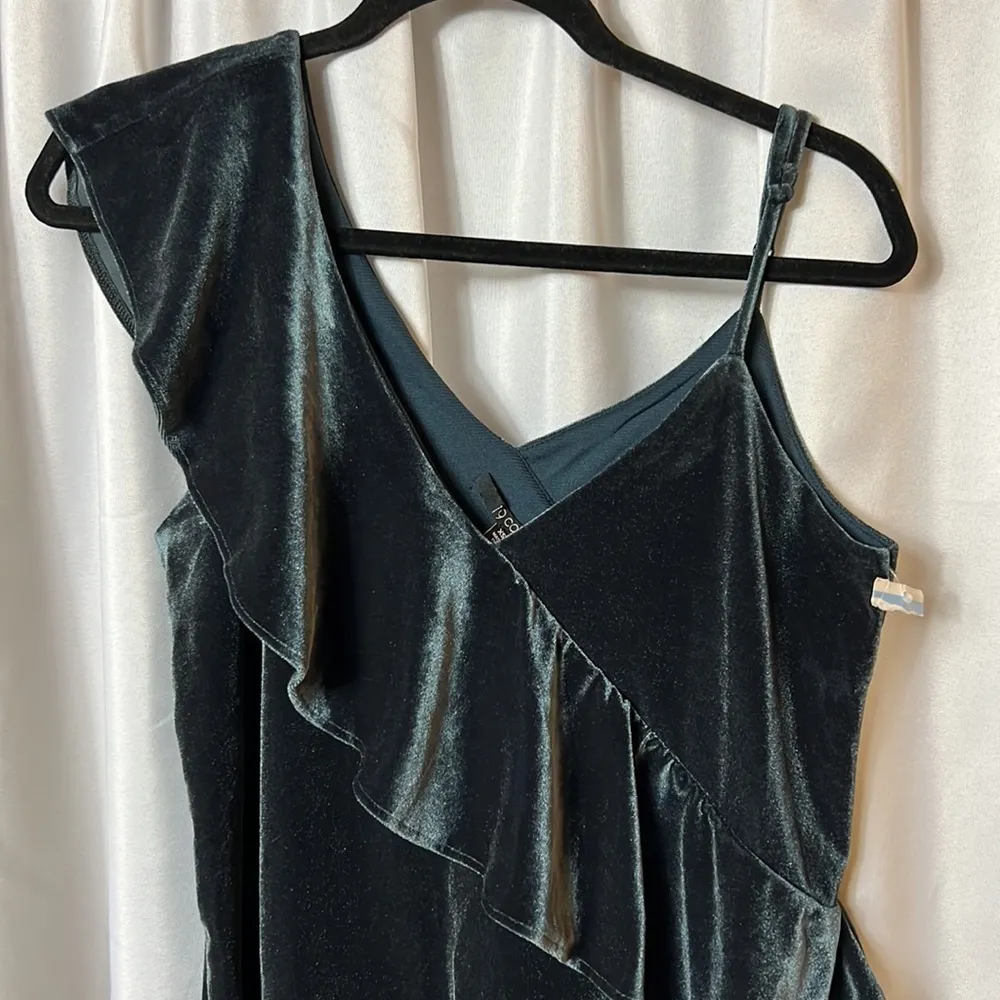 19 Cooper Dress faux Velour Ruffle Y2K Mini Dress Size XS - Image 2