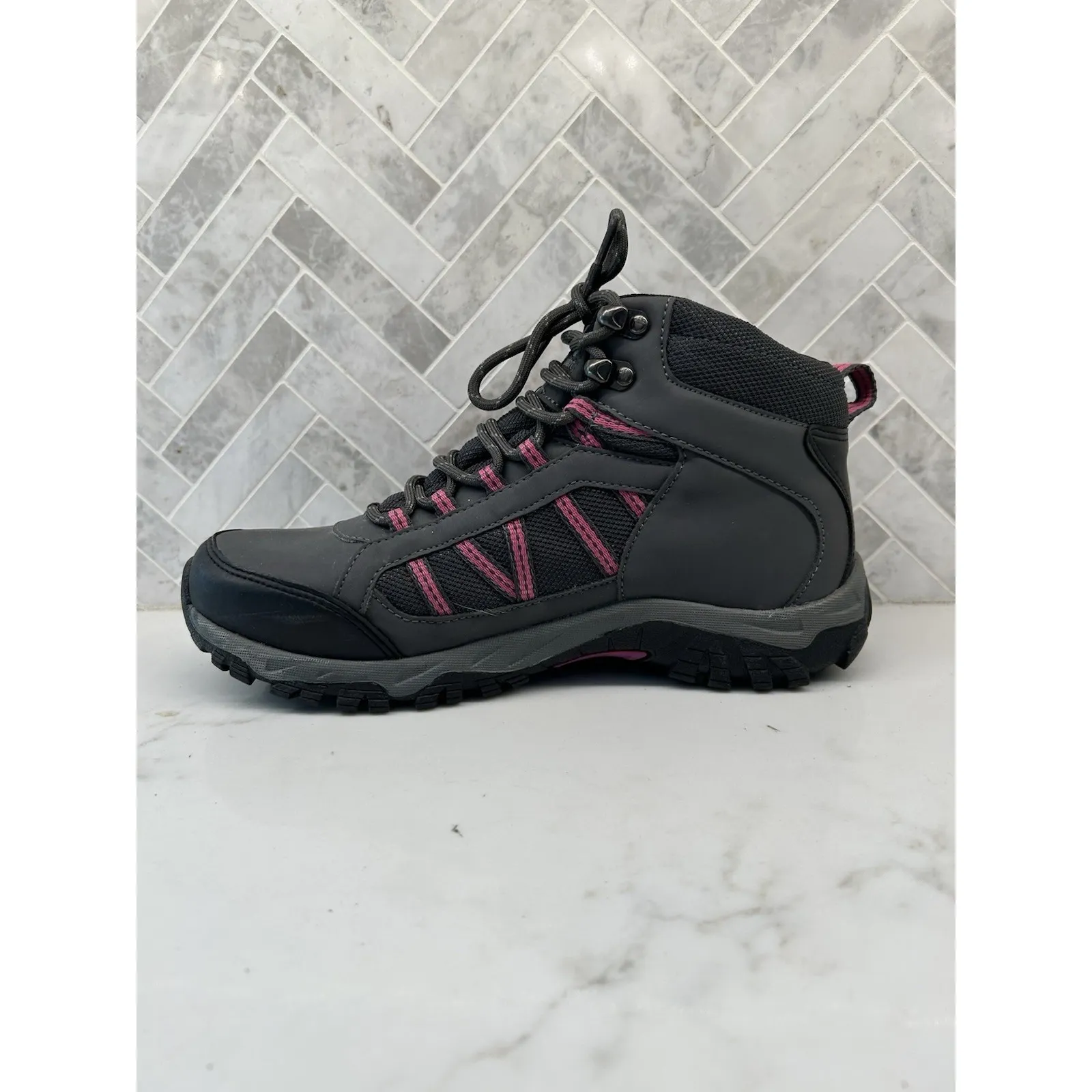 Gelert Horizon Mid Waterproof Boots Pink Purple Grey Walking Womens‎ Size 10 Gray - Image 7