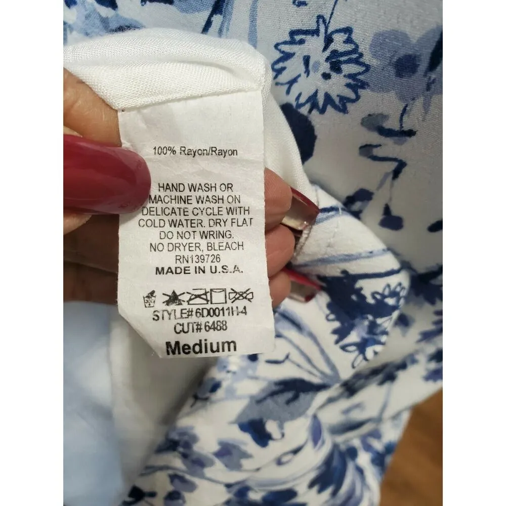 Lela Sky Women's Blue 100% Rayon Sleeveless Boat Neck Knee Length Dress Size M - Image 8