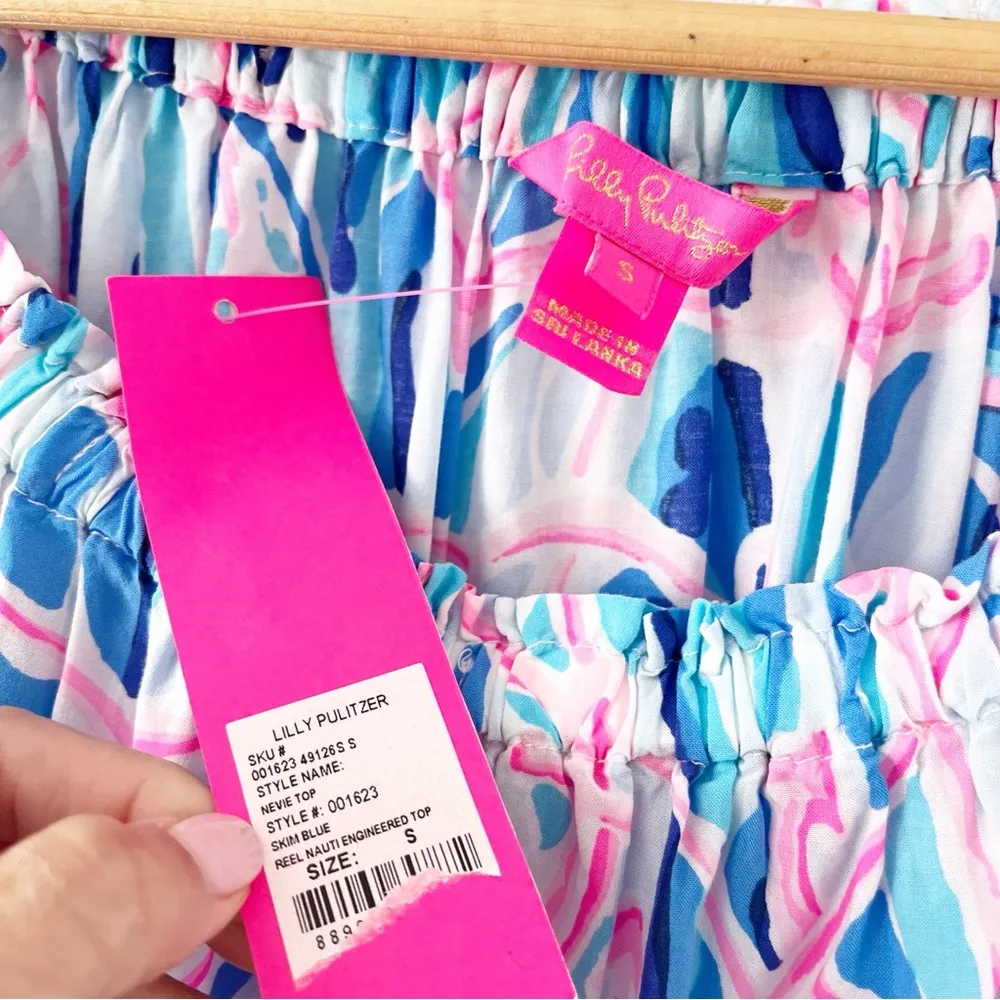 Lilly Pulitzer Nevie Off Shoulder Reel Nauti Blouse - Image 6