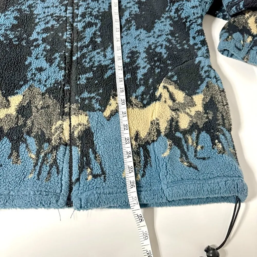 VTG Horse Pattern Fleece Jacket Size L - Image 6