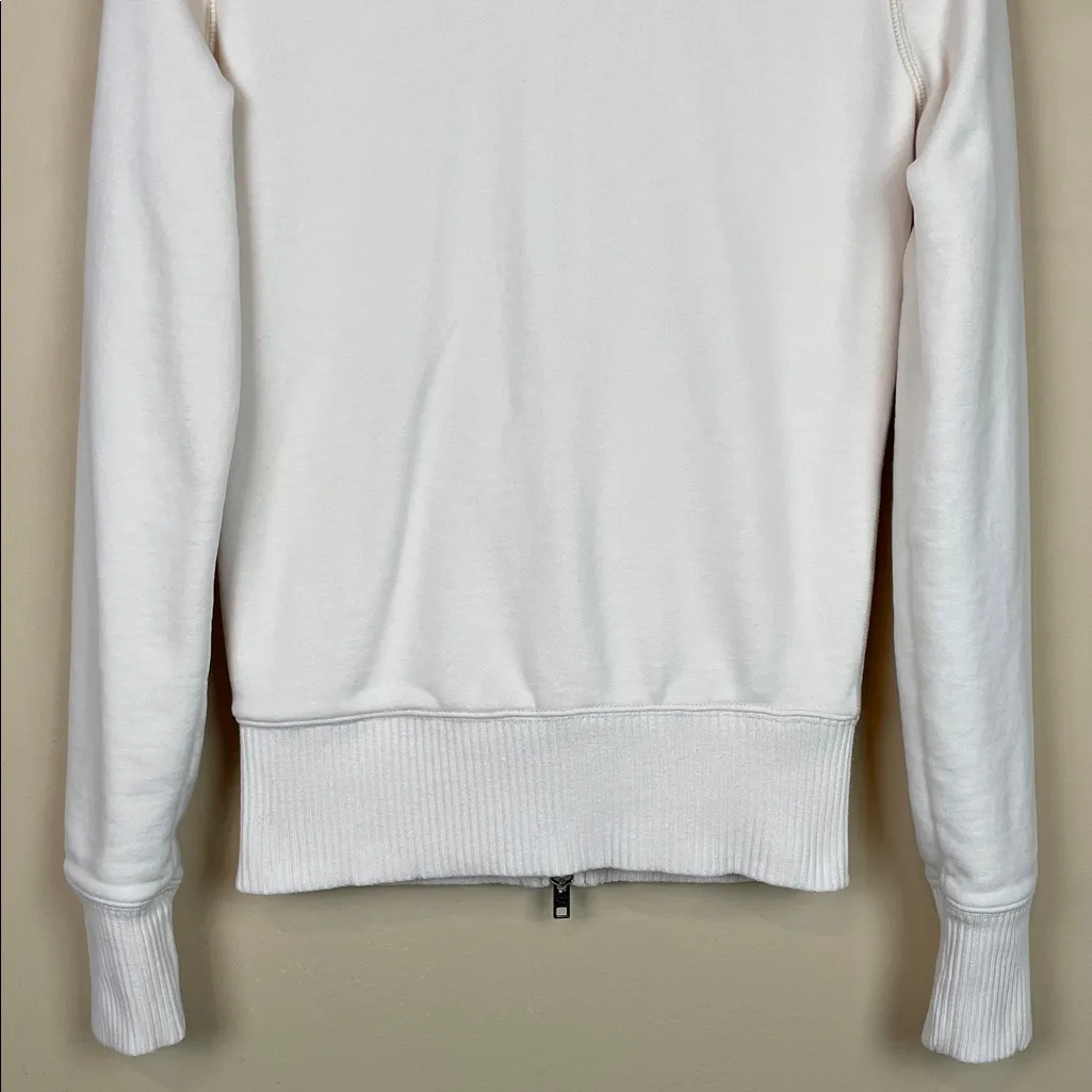 Y2K Abercrombie & Fitch Women’s Faux Fur Lined Cream Preppy Zip-Up Jacket - Image 10