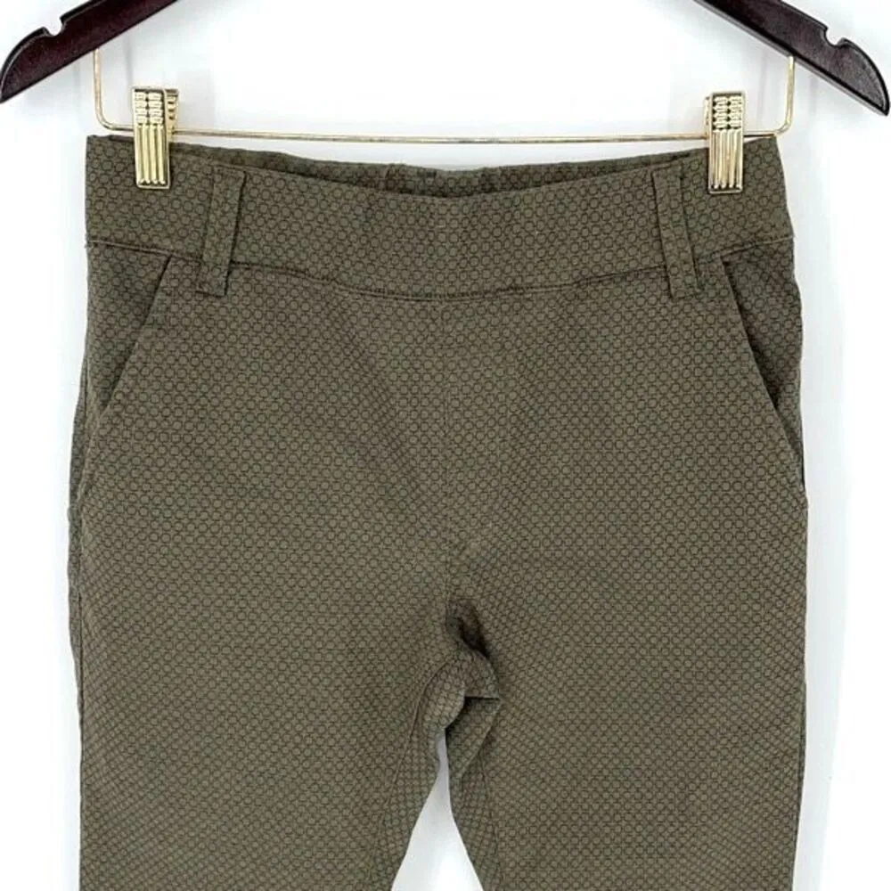 Bevy Flog Nansi Flare Style Pants Moss Green Check Original Size 24 (2) - Image 3