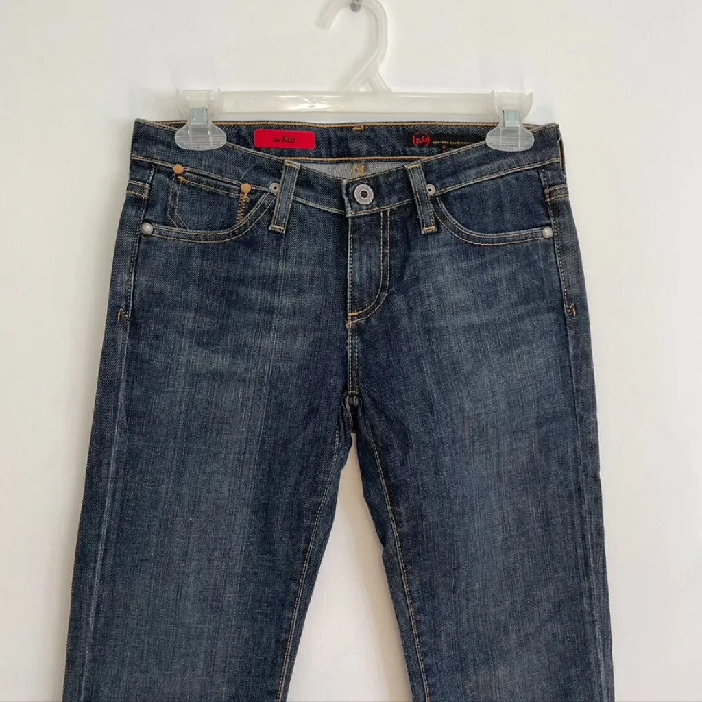 AG ADRIANO GOLDSCHMIED the Kiss Slim Straight Leg Jeans Dark Wash Low Rise Y2K - Image 3