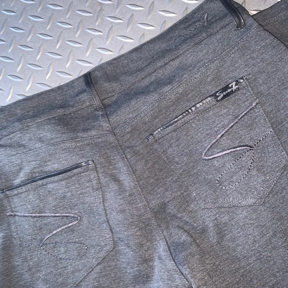 7 seven grey pants with leather detail casual fall skinny classic boho $80 - Image 6