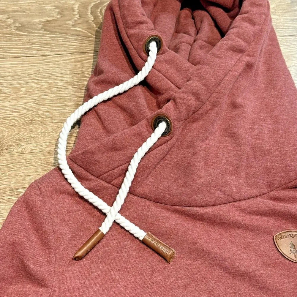 Naketano Brave New World Hoodie Sweatshirt Womens Large red Designer Funnel L - Image 7