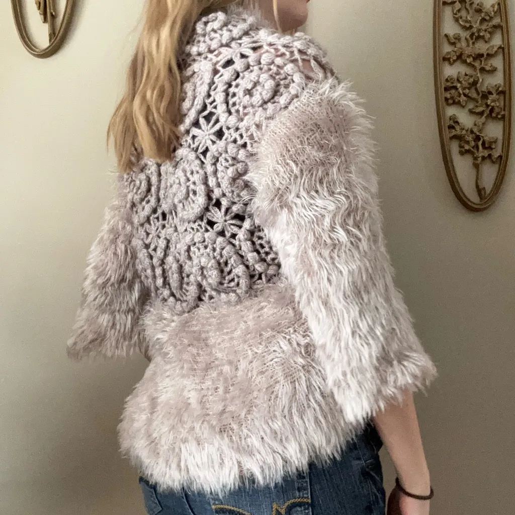 Dressbarn Crochet Fuzzy Cardigan - Image 8