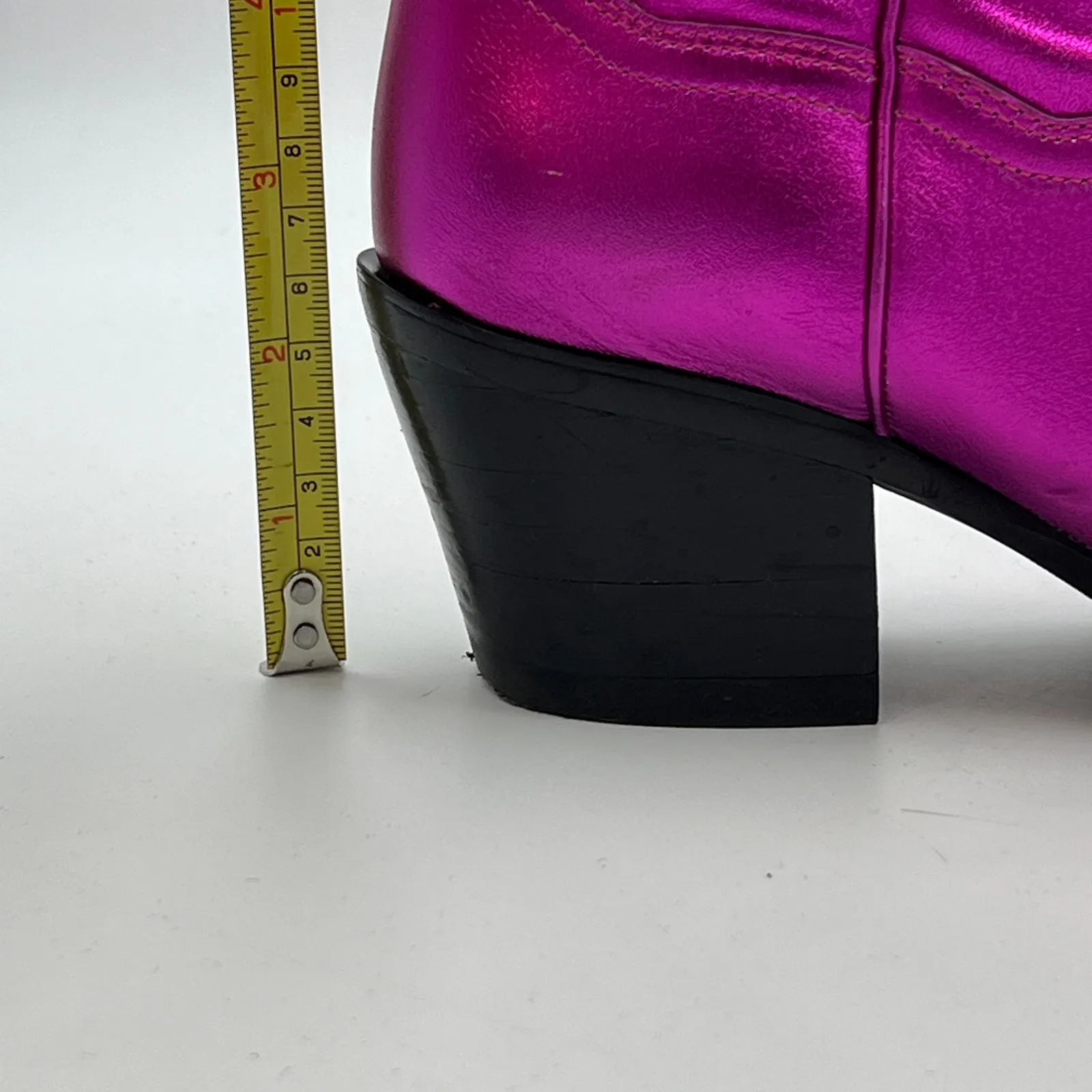 Jeffery Campbell Dagget Western Boot In Fuchsia Metallic Leather - Image 10