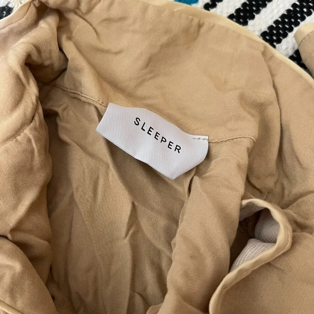 Sleeper small button down top Tan - Image 10