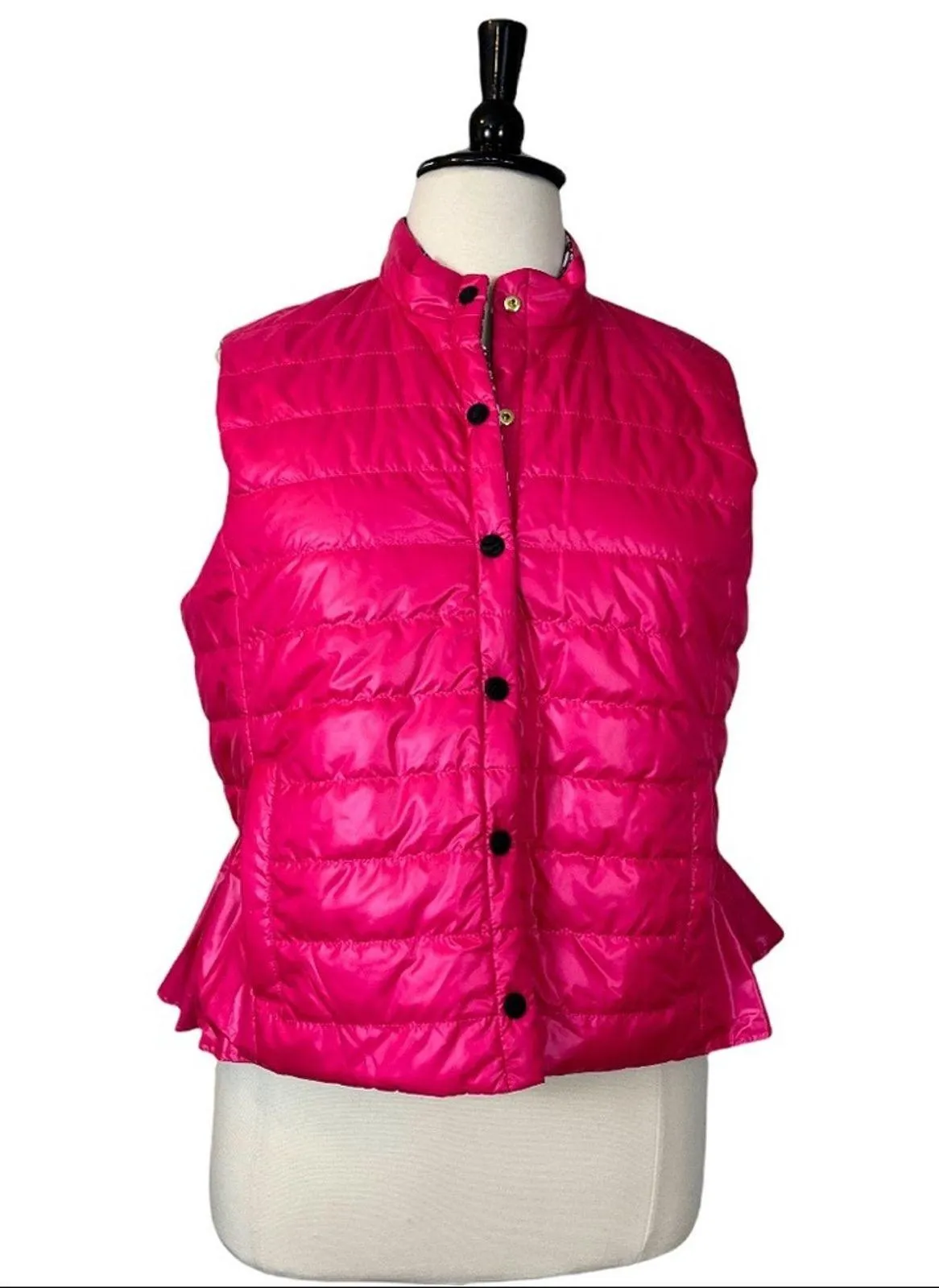 Kate Spade So Foxy Reversible Quilted Snap Front Vest Floral NWT Women's Size XL - Image 6