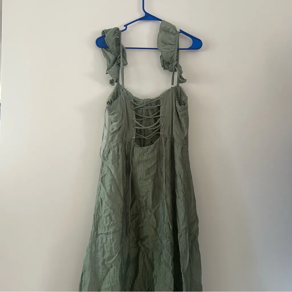 ASTR Wedelia Fit & Flare Sage Farmhouse Cottagecore Midi Dress Size L - Image 8