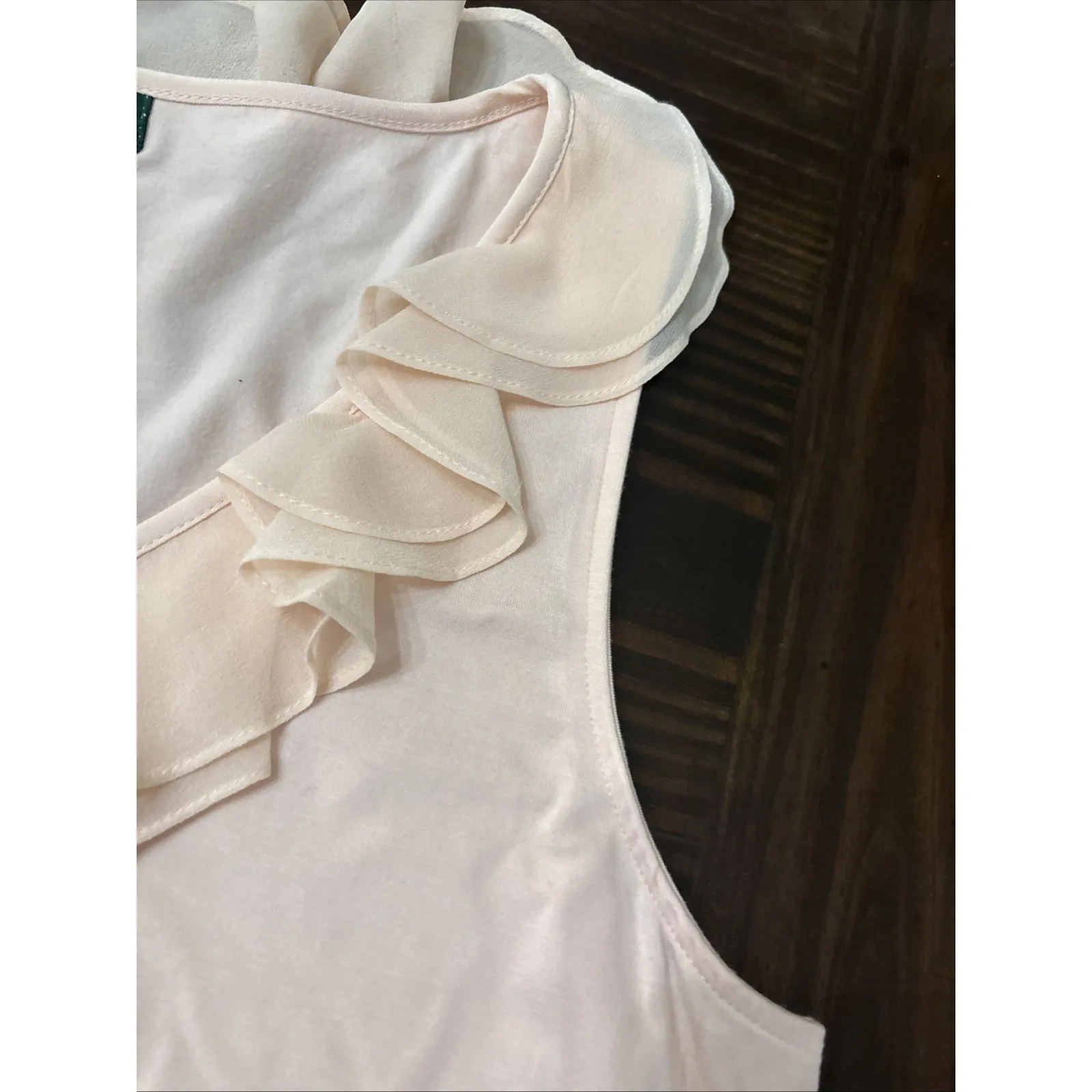 Ralph Lauren Shirt Blouse Top Womens Pink V-Neck Sleeveless Cotton Size XL - Image 4