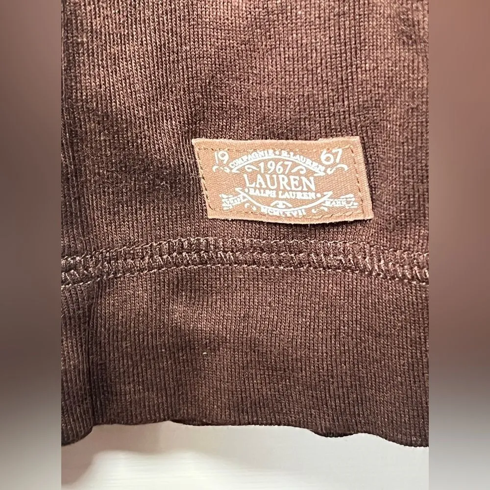 Ralph Lauren Brown Long Sleeve Faux Leather Suede Patch Elbow Shirt Rider Large - Image 8