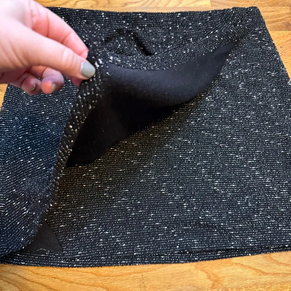 Max Studio Women’s XL Black White Tweed Wrap Mini Skirt Dark Academia Professor - Image 4