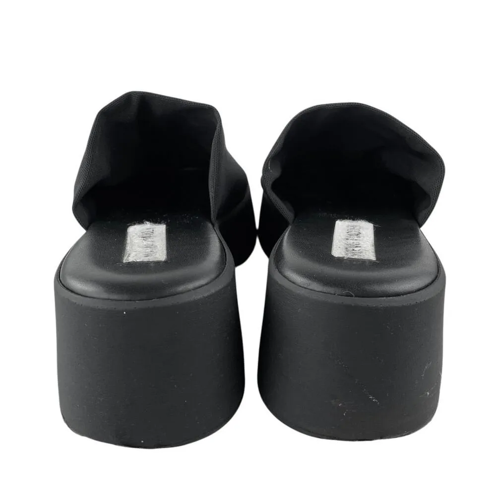 Steve Madden Slinky Black Open Toe Slip On Platform Wedge Sandals Size 41 US10.5 - Image 3