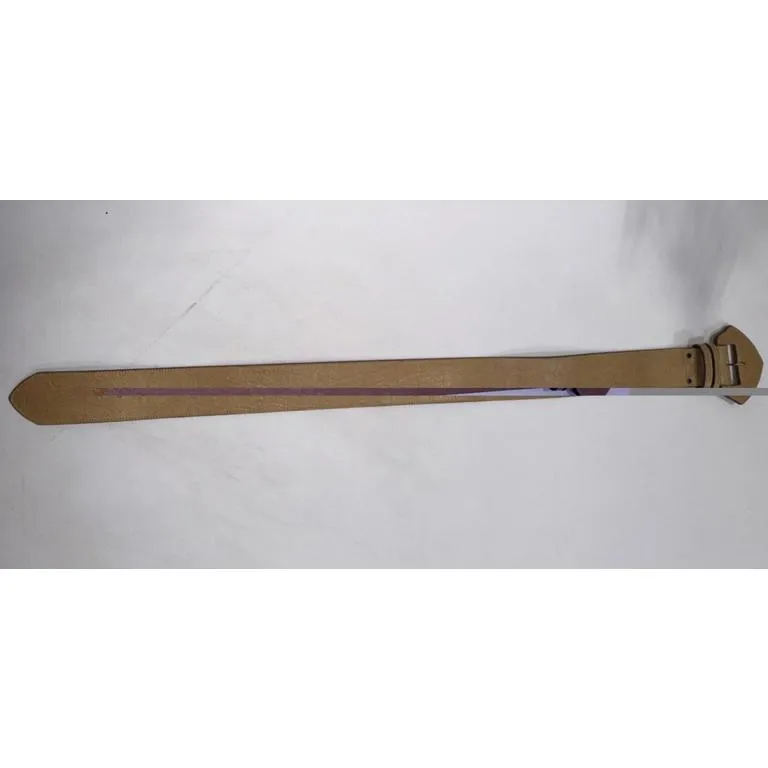 Vintage Sandy Duftler Y2K 90s Tan Leather Chunky Buckle Statement Belt 25 - Image 14