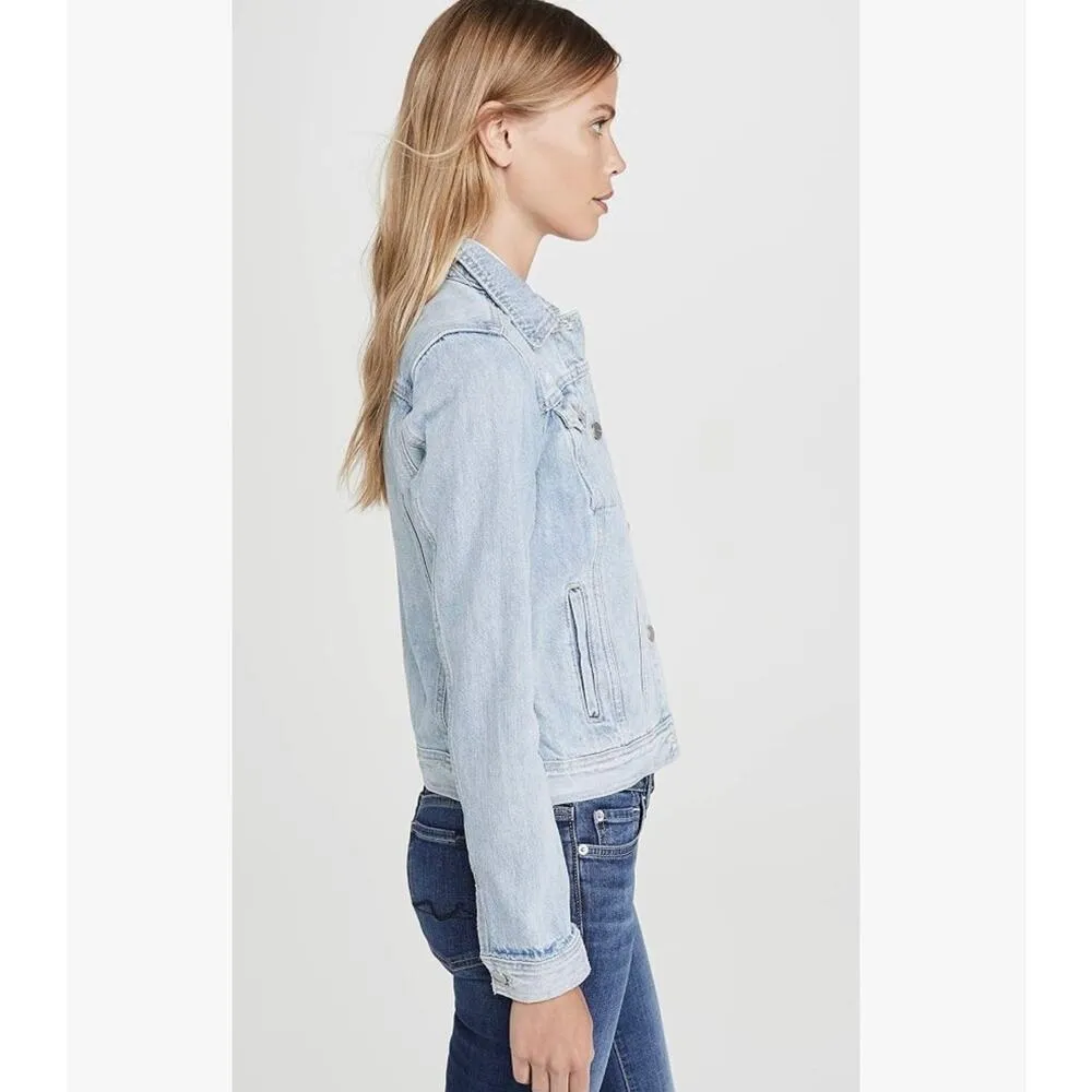 Joe's Women's Standard Trucker Denim Jacket Color: Lotus size small (New) - Image 3