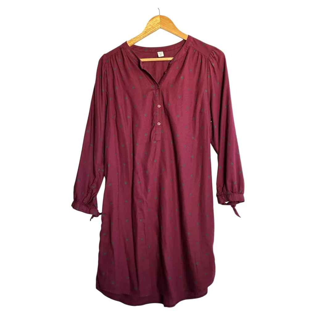 Old Navy Size Medium Maroon Button-Up dress tie sleeves - Image 2