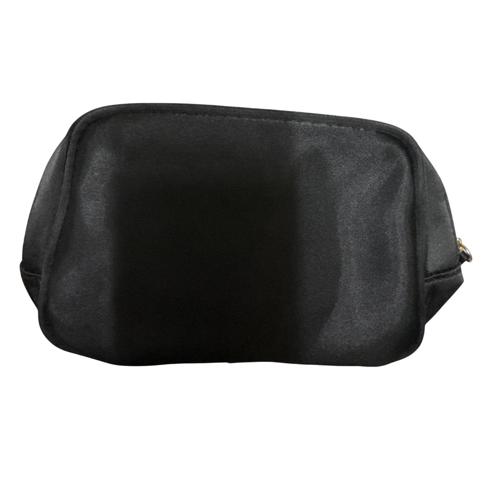 Dolce Gabbana Black Faux Leather Makeup Bag Cosmetic Pouch Gold Logo - Image 3
