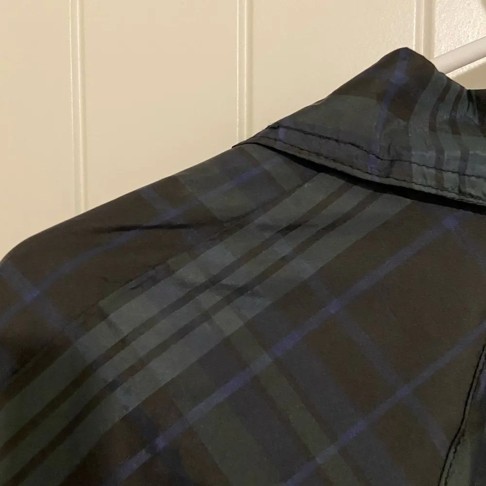 NEW Wild Fable women’s black green plaid zip windbreaker bomber‎ jacket XS - Image 8